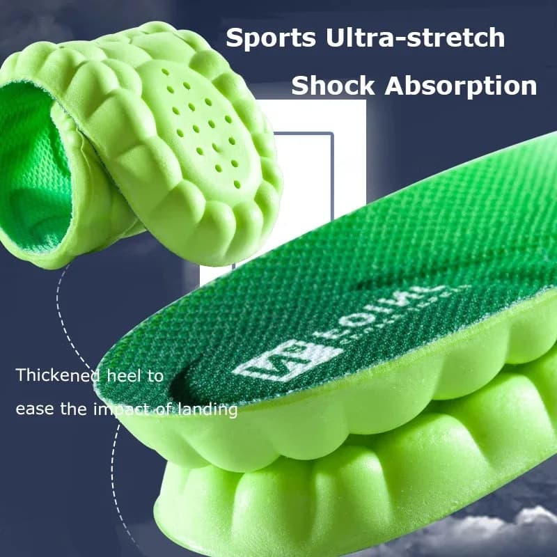 Latex Sport Insoles Soft High Elasticity Shoe Pads Breathable Shock Absorption Cushion Running Insert Men Women - 4