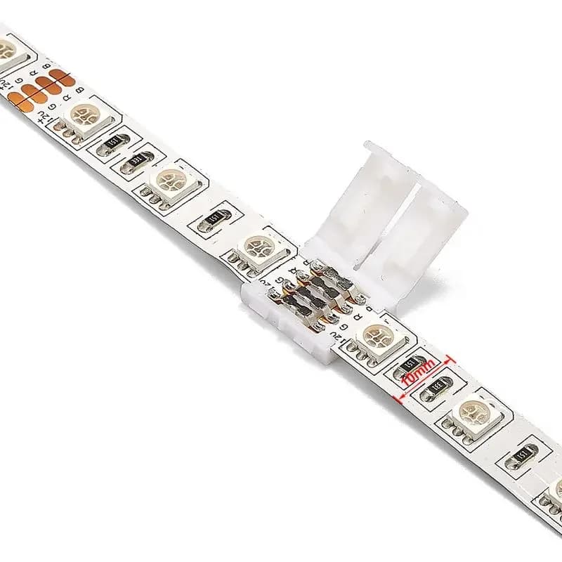 موصل شريط LED بدون لحام 2/4/5 دبابيس، أطراف على شكل L/T/X مقاس 8/10/12 مم لشريط إضاءة LED RGB طرازات WS2811 WS2812 3528 5050 - 5