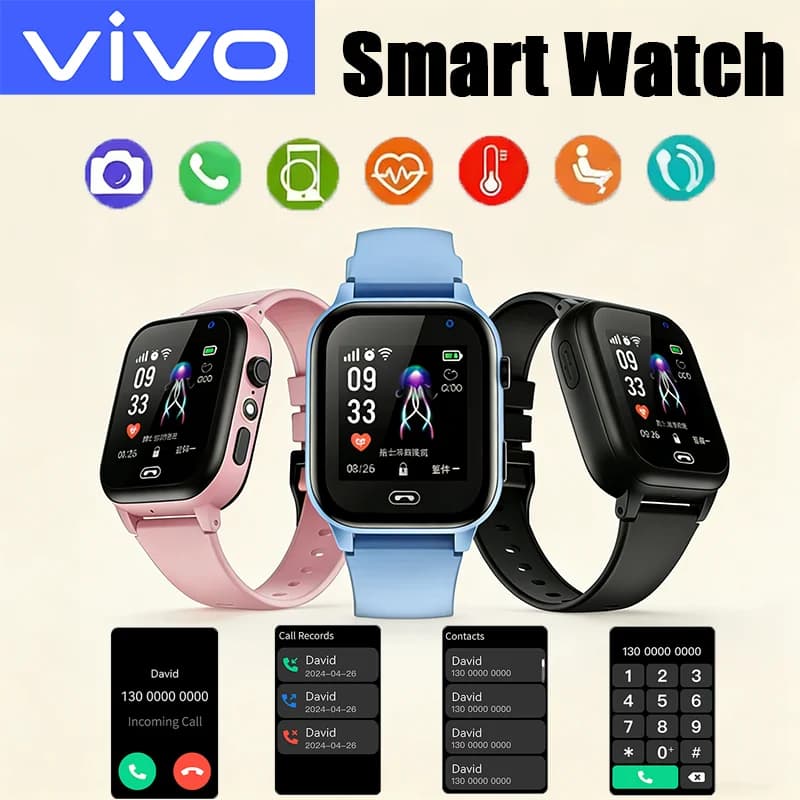 VIVO Mini Kids Phone 4G Kids Smart Watch with Call SOS Camera 3 in 1 Cartoon Watch Girl Boy Birthday Christmas Gift 2026New