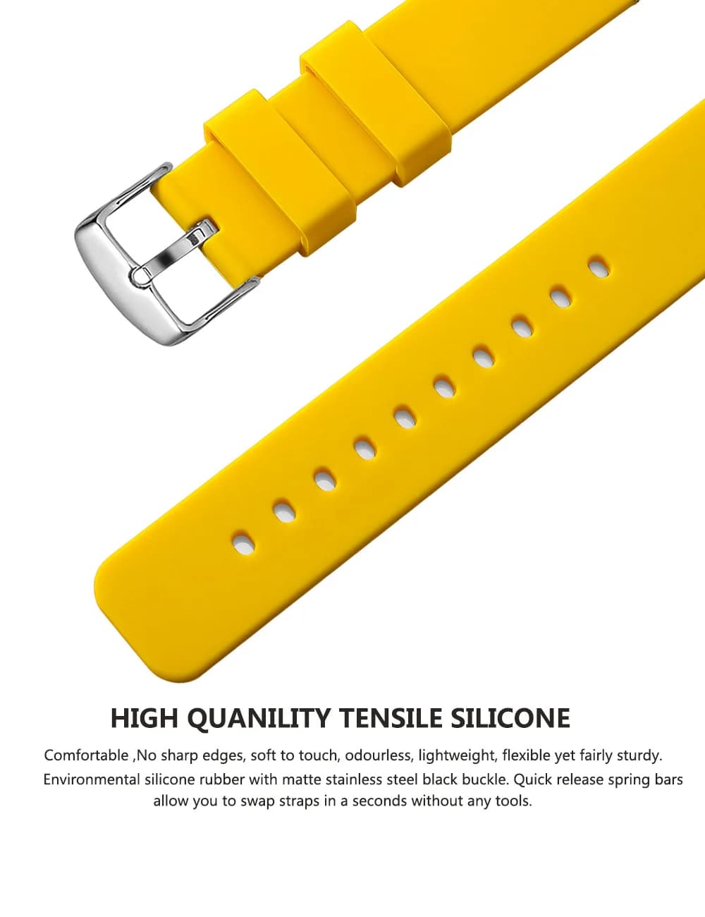 Silicone Watch Bands 14/16/18/19/20/21/22/24 mm Soft Quick Release Rubber Watch Bands Samsung Galaxy, Garmin Huawei Watch Straps - 2
