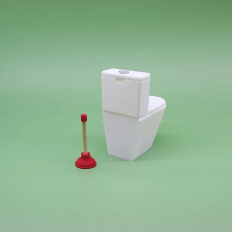 دمية محاكاة مقعد المرحاض خمر دمية الحمام الأبيض المرحاض بيت الدمية مصغرة الطفل التظاهر لعبة إكسسوارات دمي - 3