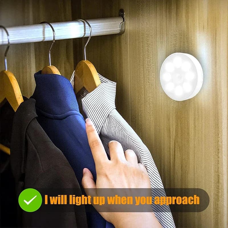 2~6 Pack Motion Sensor LED Night Light USB Rechargeable 3 Color Night Lamp Cabinet Wardrobe Lamp Staircase Wireless Closet Light - 4