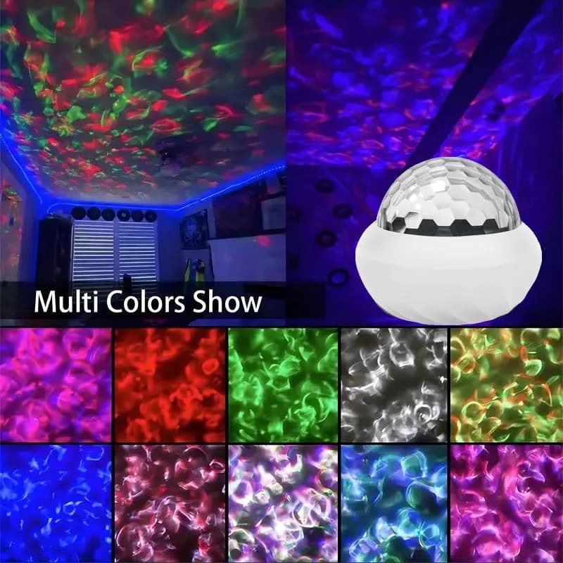 LED USB Galaxy Projector Lamp 360° Northern Aurora Ball Atmosphere Night Lights with Remote Control for Party Home Ceiling Decor - 3