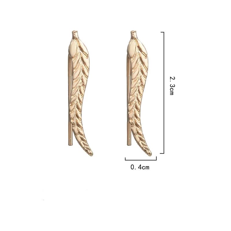 2025 Vintage Jewelry Exquisite Golden Leaf Earrings Modern Beautiful Feather Ear Stud Earrings For Women Brincos Bijoux - 4