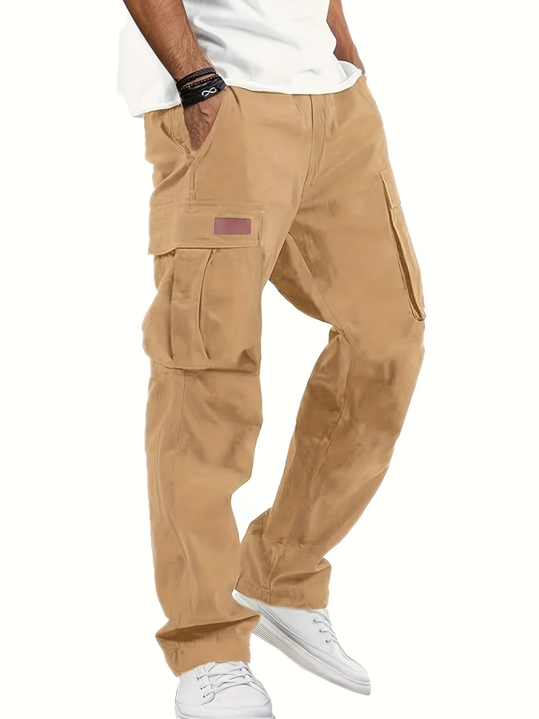 American style high street multi pocket workwear pants for men's new trendy loose straight leg versatile casual long pants - 3