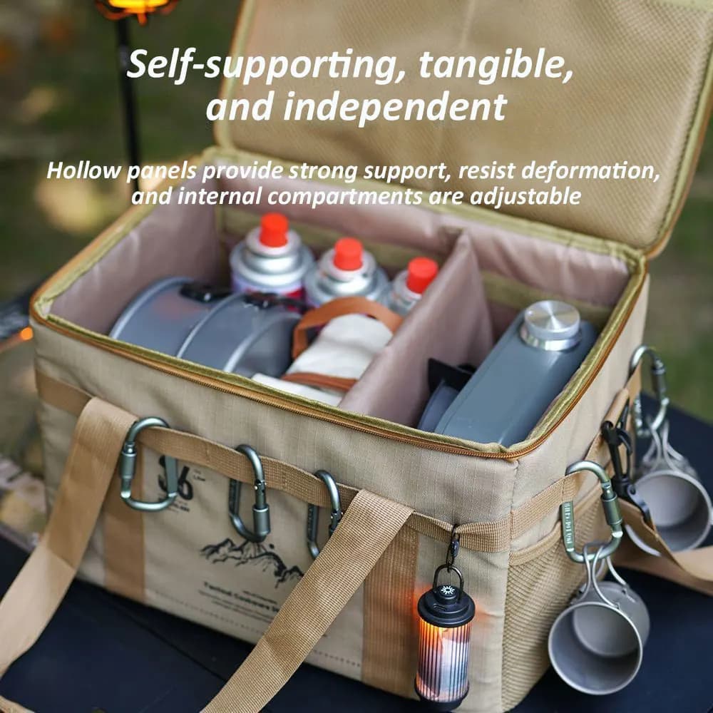 حقيبة نزهة تكتيكية 36 لتر منظم سفر مقاوم للماء حزمة حرارية مع طاولة محمولة صندوق تخزين أدوات طهي للتخييم - 4