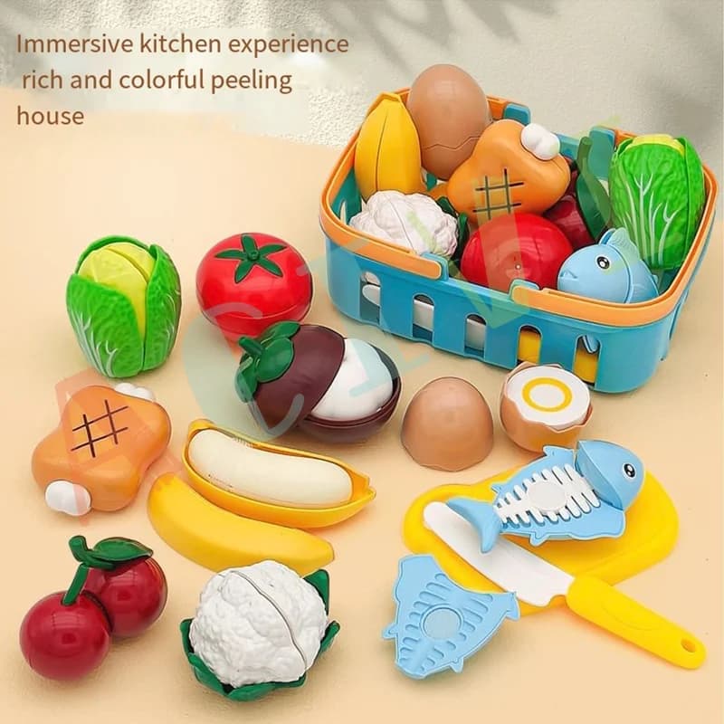 Kid Pretend Play Kitchen Fun Cutting Fruits and Vegetables Food Play House Set Puzzle Education Toys For Kids Boys Girls Gifts - 2