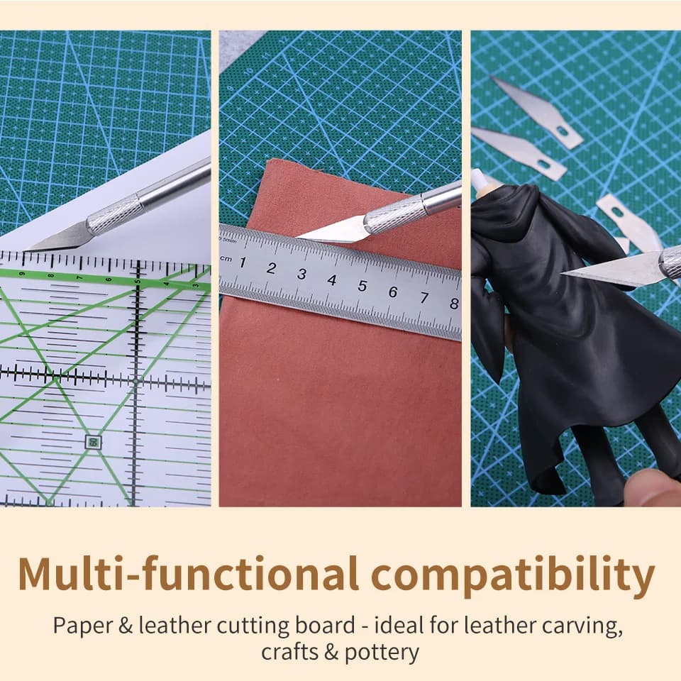 سكين قطع الجلد والنقش على المعادن، مع شفرات متعددة، لنحت الخشب والفواكه والحرف اليدوية - اصنعها بنفسك - 5
