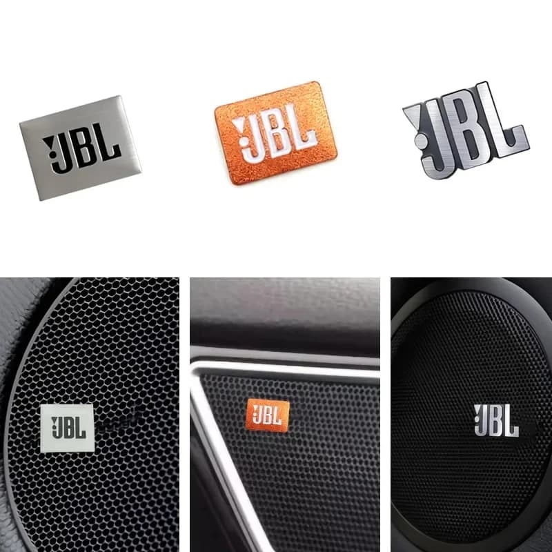 5/10 قطع ملصقات معدنية ثلاثية الأبعاد من JBL لمكبرات صوت عالية الجودة معدلة من General Motors، مناسبة لمكبرات الصوت المنزلية