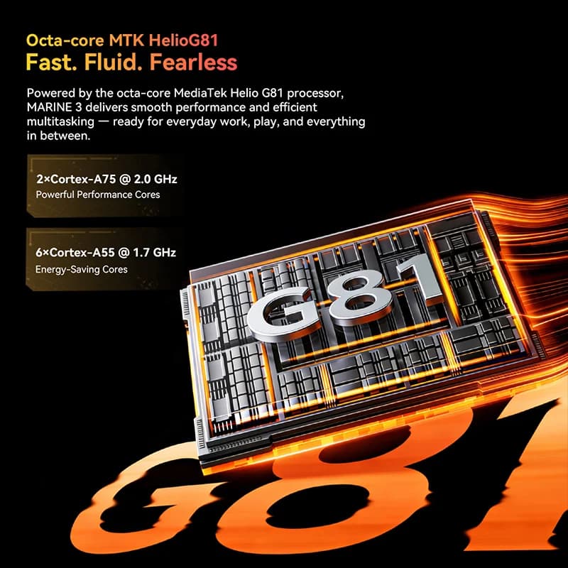 Blackview MARINE 2 Rugged Smartphone 6.56-inch HD+ IPS 90Hz Display 11000mAh  Android 15 16MP Camera NFC 8GB 128GB Cellphone - 3