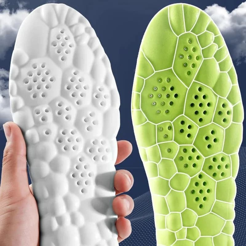 Latex Sport Insoles Soft High Elasticity Shoe Pads Breathable Shock Absorption Cushion Running Insert Men Women - 5