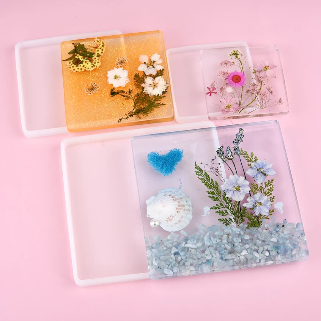 Round Square Rectangle Oval Coaster Silicone Mold Epoxy Resin Mold For DIY Jewelry Storage Base Making Cup Tray Home Decoration - 2