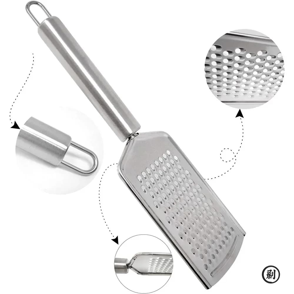 Micro-Blade Fine Grater - Stainless Steel Handle for Hard Cheese, Carrot, Ginger & Lemon Zesting - 5