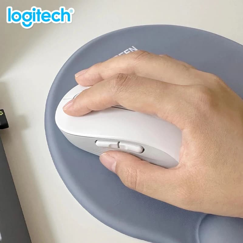 فأرة بلوتوث لاسلكية Logitech Signature M650، صوت خفيف، مناسبة للأعمال والكمبيوتر المحمول والأجهزة اللوحية، صامتة، وضع مزدوج للمكتب والمنزل - 5