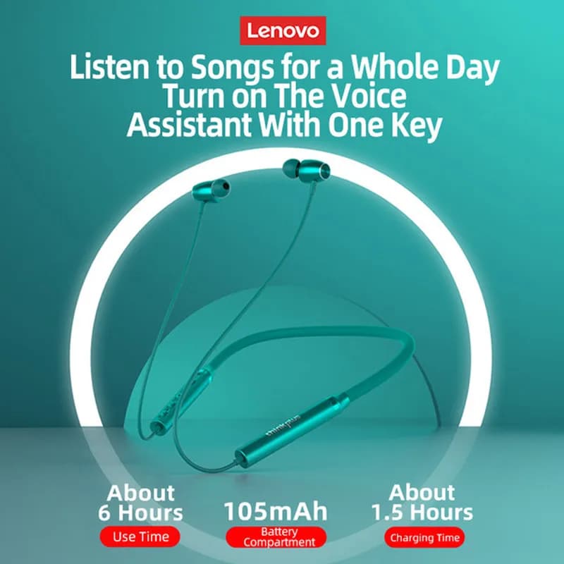 الأصلي لينوفو HE05X بلوتوث 5.0 امتصاص مغناطيسي داخل الأذن تصميم سماعات الجلد لمس سماعة HiFi سماعات الصوت - 4