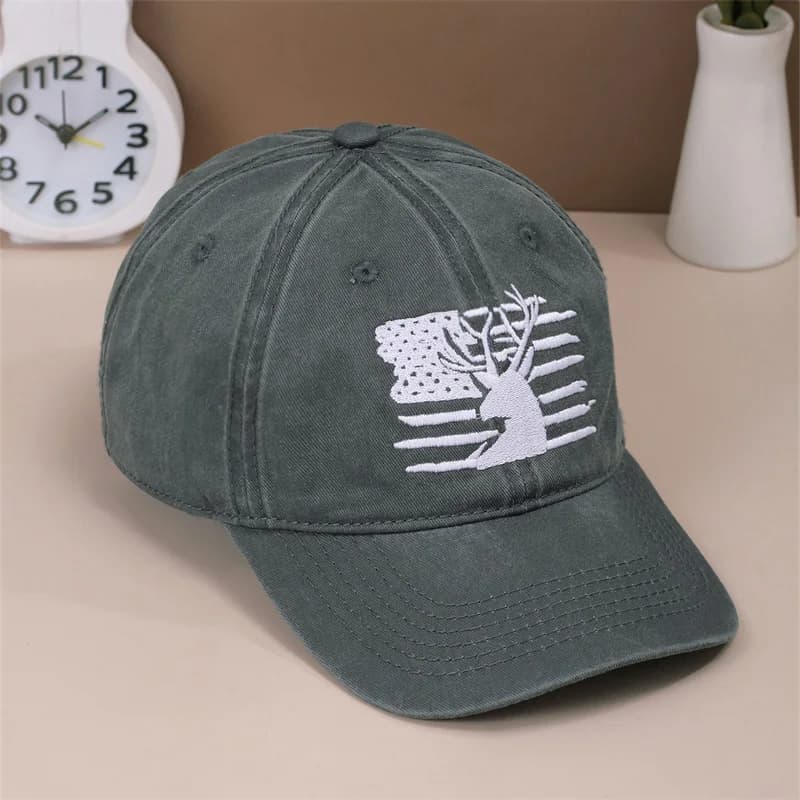 A Men’s Embroidered  Cotton Adjustable Simple And Casual Baseball Hat - 3