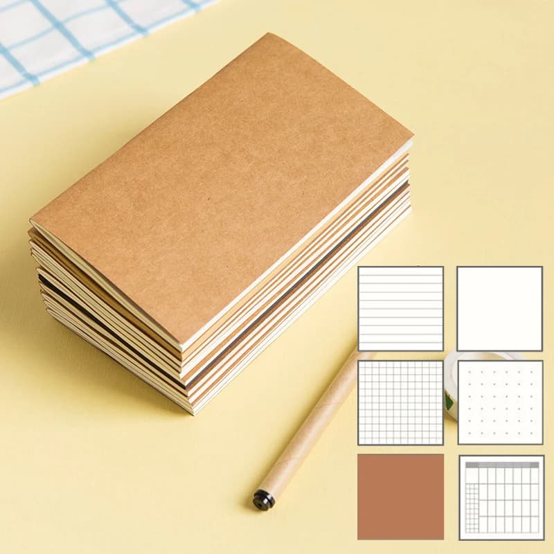 دفتر ملاحظات من ورق الكرافت 64 صفحة، مخطط يومي أسبوعي شهري، ألواح كتابة، دفتر يوميات، إعادة تعبئة دفتر المسافر