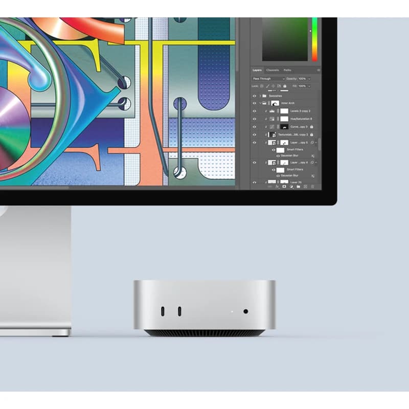 جهاز Apple Mac Mini (2024) بمعالج M4، وحدة معالجة مركزية بثمانية أنوية، وحدة معالجة رسومات بثمانية أنوية، شريحة Apple M4، إيثرنت جيجابت، فضي - 6