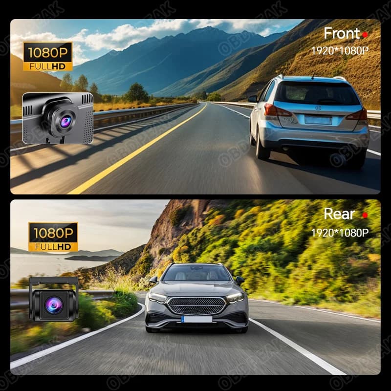 كاميرا لوحة قيادة K60 Pro بنظام أندرويد 14، كاربلاي لاسلكي، أندرويد أوتو، عدسة مزدوجة 1080P، مسجل فيديو، GPS، واي فاي، وكاميرا خلفية - 6