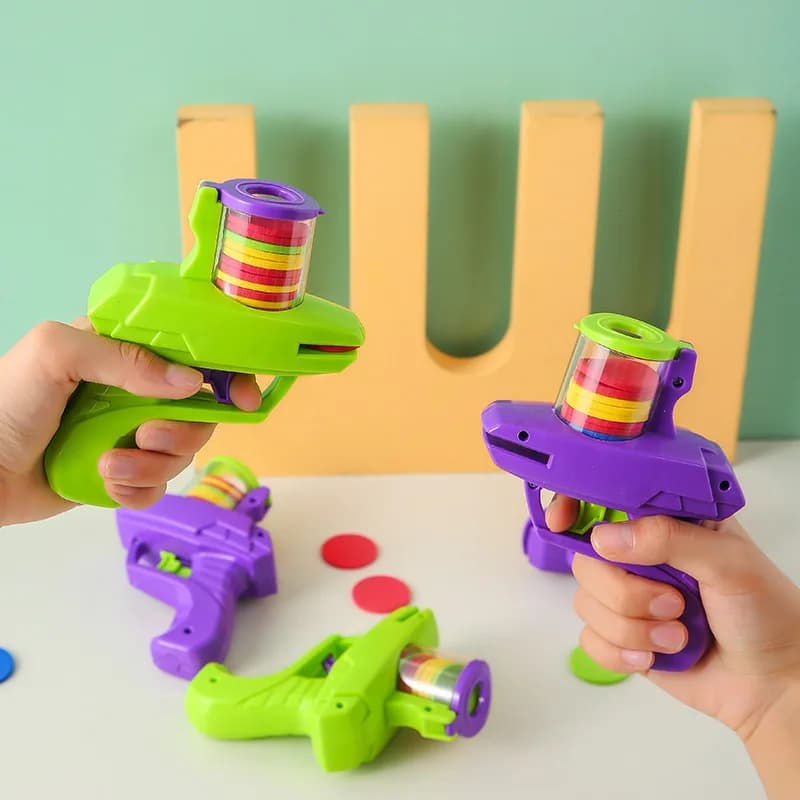 أطفال في الهواء الطلق لعبة رغوة القرص بندقية لعبة الطيران القرص اطلاق النار قاذفة بندقية مزدوجة الوالدين والطفل لعبة أطفال تفاعلية - 3