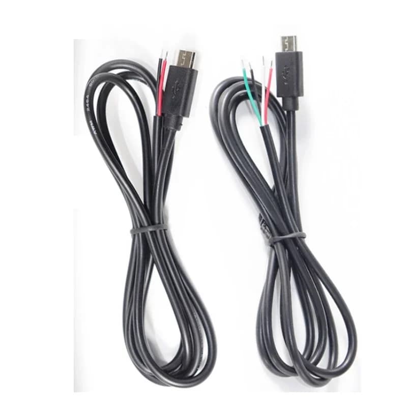 موصل شاحن 2Pin 4Pin Micro USB / Type C USB 2.0 Type A ذكر وأنثى قابس طاقة كابل تمديد سلك DIY خط بيانات - 3