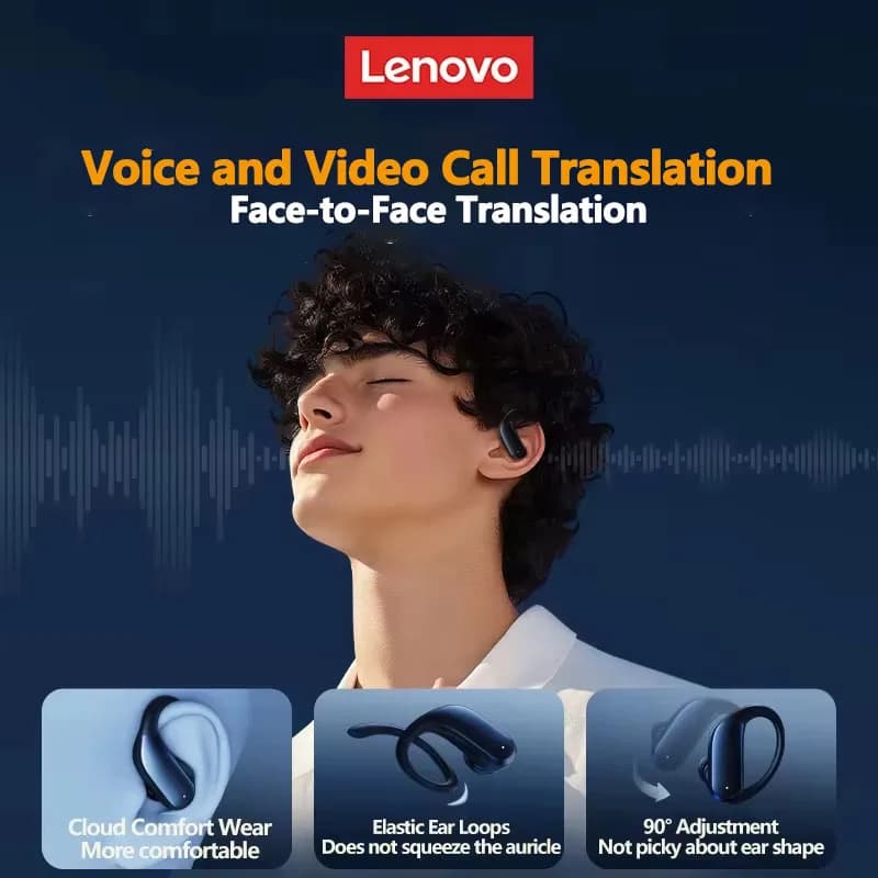 سماعات أذن مترجمة ذكية لينوفو XT55 OWS بلوتوث 5.4 لاسلكية تقليل الضوضاء مكالمات HD مع ميكروفون للسفر - 4