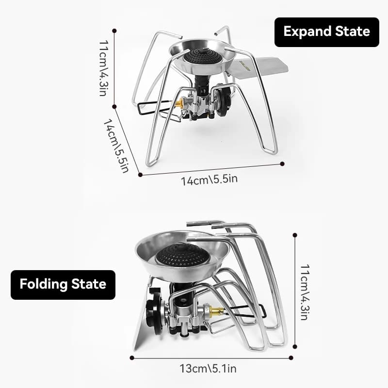 WESTTUNE التخييم العنكبوت موقد في الهواء الطلق للطي بطاقة موقد المحمولة يندبروف موقد غاز أدوات المائدة التخييم للمشي نزهة شواء - 5