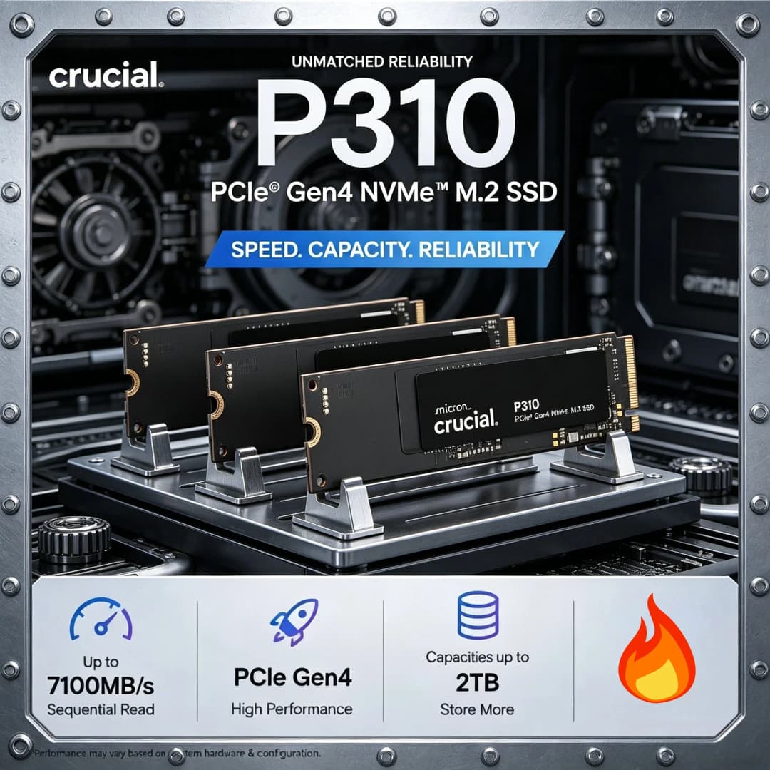 Crucial P310 1TB 2TB 2280 PCIe Gen4 3D NAND NVMe M.2 SSD Up to 7100 MB/s Internal Solid State Drive PC OEM Package Ultra