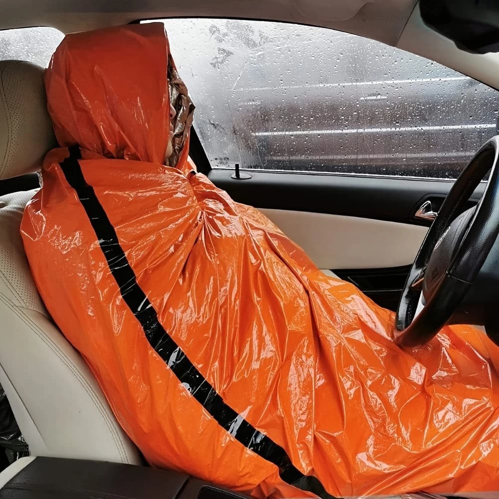 2pc Emergency Sleeping Bag/Survival Bivy Sack Mylar Thermal Emergency Blanket/Lightweight Shelter for Camping Gear Hiking Travel - 2