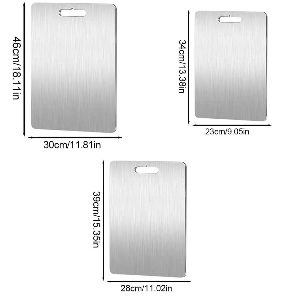 ألواح تقطيع من التيتانيوم والفولاذ المقاوم للصدأ 304 سميكة مزدوجة الجوانب لتقطيع اللحوم والفاكهة، محمولة للمطبخ - 6