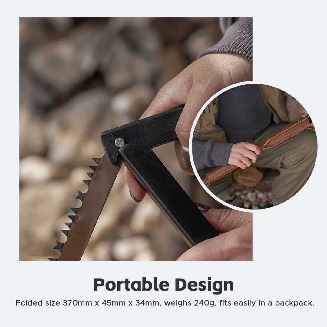 Folding Saw Lightweight Camping Survival Collapsible Bow Saw for Both Dry and Wet Wood Tree Cutting High Manganese Steel Blade - 5