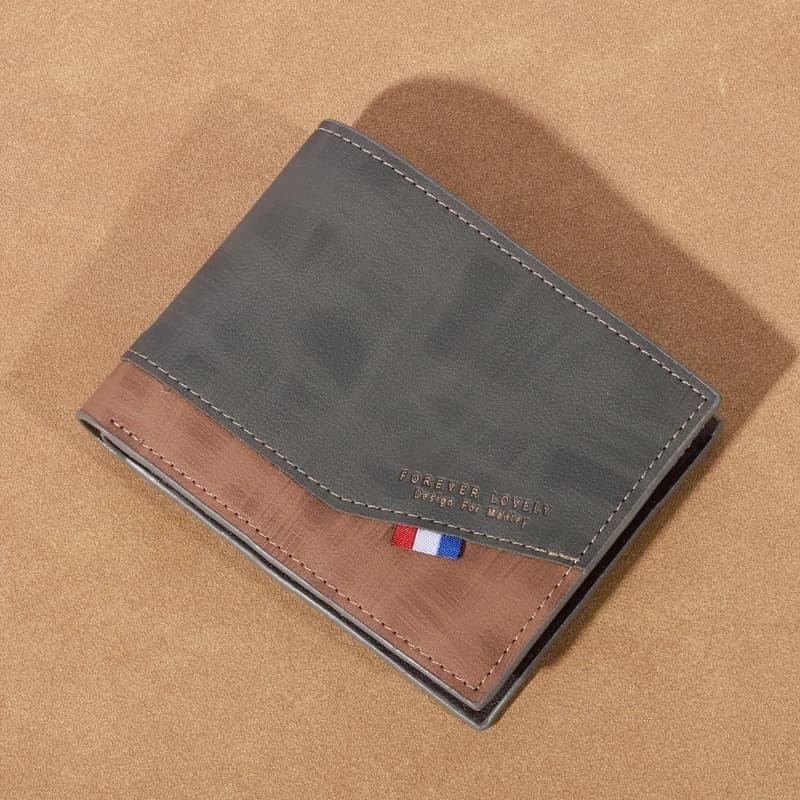 Men's high-capacity leather wallet, small multi slot photo wallet for coins, vintage wallet - 5