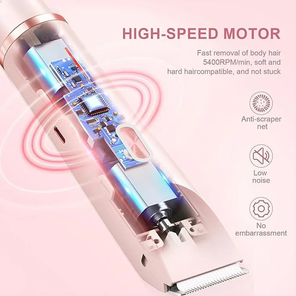 2in1 Electric Epilator Razors Painless Bikini Trimmer Facial Mustache Shavers Body Hair Trimmer for Women Facial Hair Remover - 2