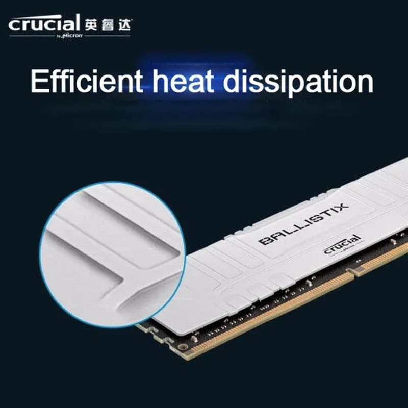 ذاكرة سطح المكتب Crucial DDR4 بسعة 8 جيجابايت و16 جيجابايت و32 جيجابايت بسرعة 3200 ميجاهرتز، ذاكرة Ballistix Platinum Game XMP 2.0، عصا ذاكرة 3200 ميجاهرتز لتشغيل الكمبيوتر - 4