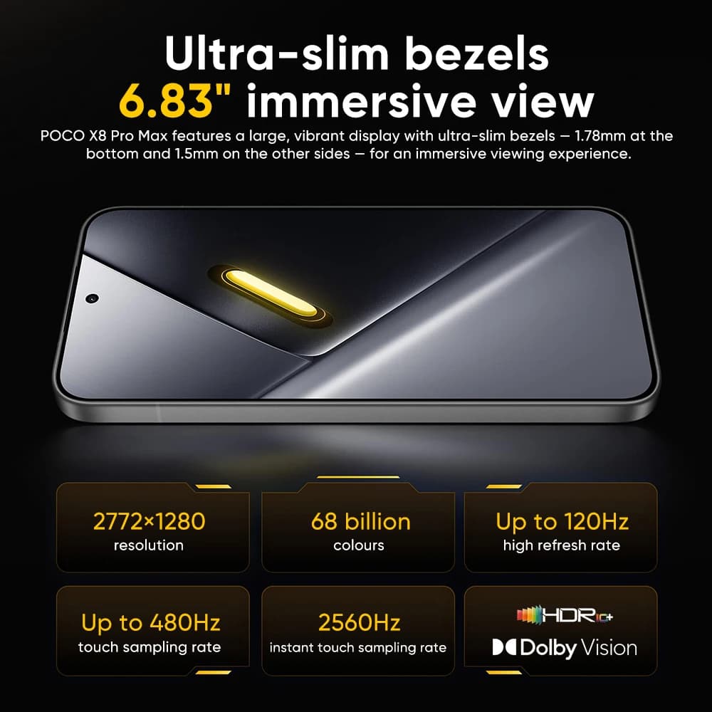 【وصول جديد】الإصدار العالمي POCO X8 Pro Max هاتف ذكي 5G دايمنسي 9500s شاشة 6.83 بوصة AMOLED كاميرا 50 ميجابكسل بطارية 8500 مللي أمبير شحن فائق 100 واط - 4