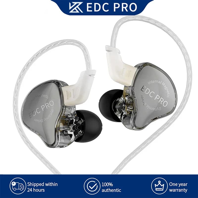 سماعات أذن سلكية KZ EDC PRO الجديدة، أفضل سماعات HIFI مع باس ديناميكي ومراقبة ثلاثية الأبعاد وإلغاء الضوضاء وكابل صوت قابل للفصل