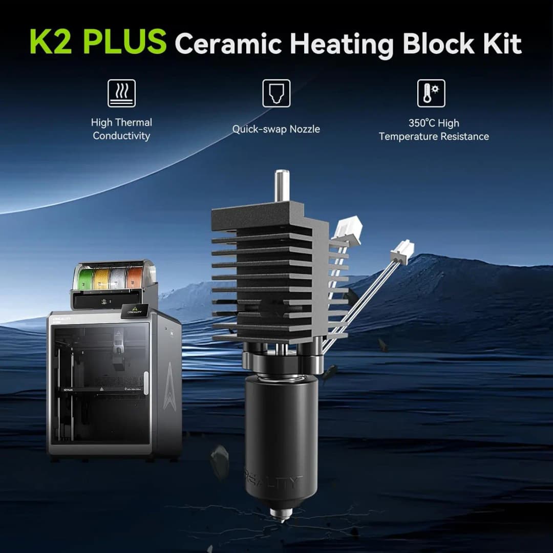 Creality Official K2 Plus Hotend Accessory Kit-Ceramic Heating Block, Unicorn Quick Swap Nozzle, All-Metal Integrated Constructi - 2