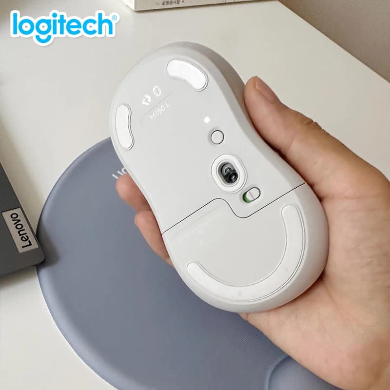 فأرة بلوتوث لاسلكية Logitech Signature M650، صوت خفيف، مناسبة للأعمال والكمبيوتر المحمول والأجهزة اللوحية، صامتة، وضع مزدوج للمكتب والمنزل - 3