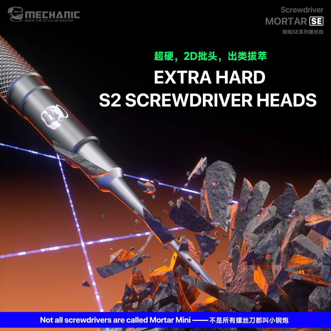 Mechanic MORTAR SE Magnetic Screwdriver Set Y 0.6,Pentalobe 0.8,Phillips 1.2 /1.5 ,Inner Hex 2.5 , Screwdriver Repair Tool Kit - 6