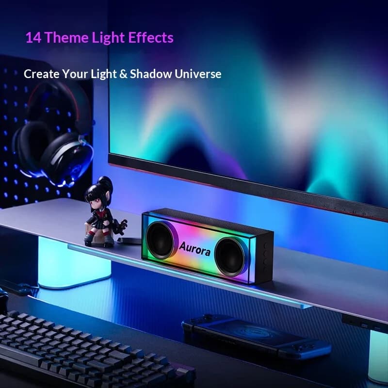Edifier HECATE AURORA Desktop Speaker Customized RGB Light Gaming Music Portable Speaker Bluetooth Wireless Home Speaker Gift PC - 6