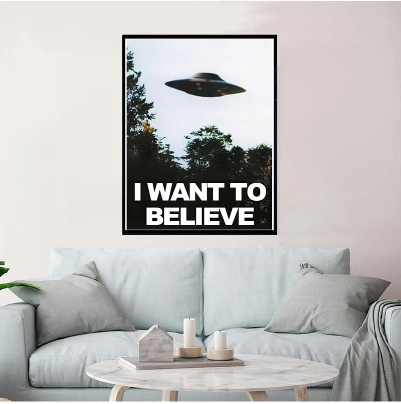 I WANT TO BELIEVE - The X Files Art Silk Or Canvas  UFO TV Series  Print Canvas Painting Decorative Picture Home Decor - 3