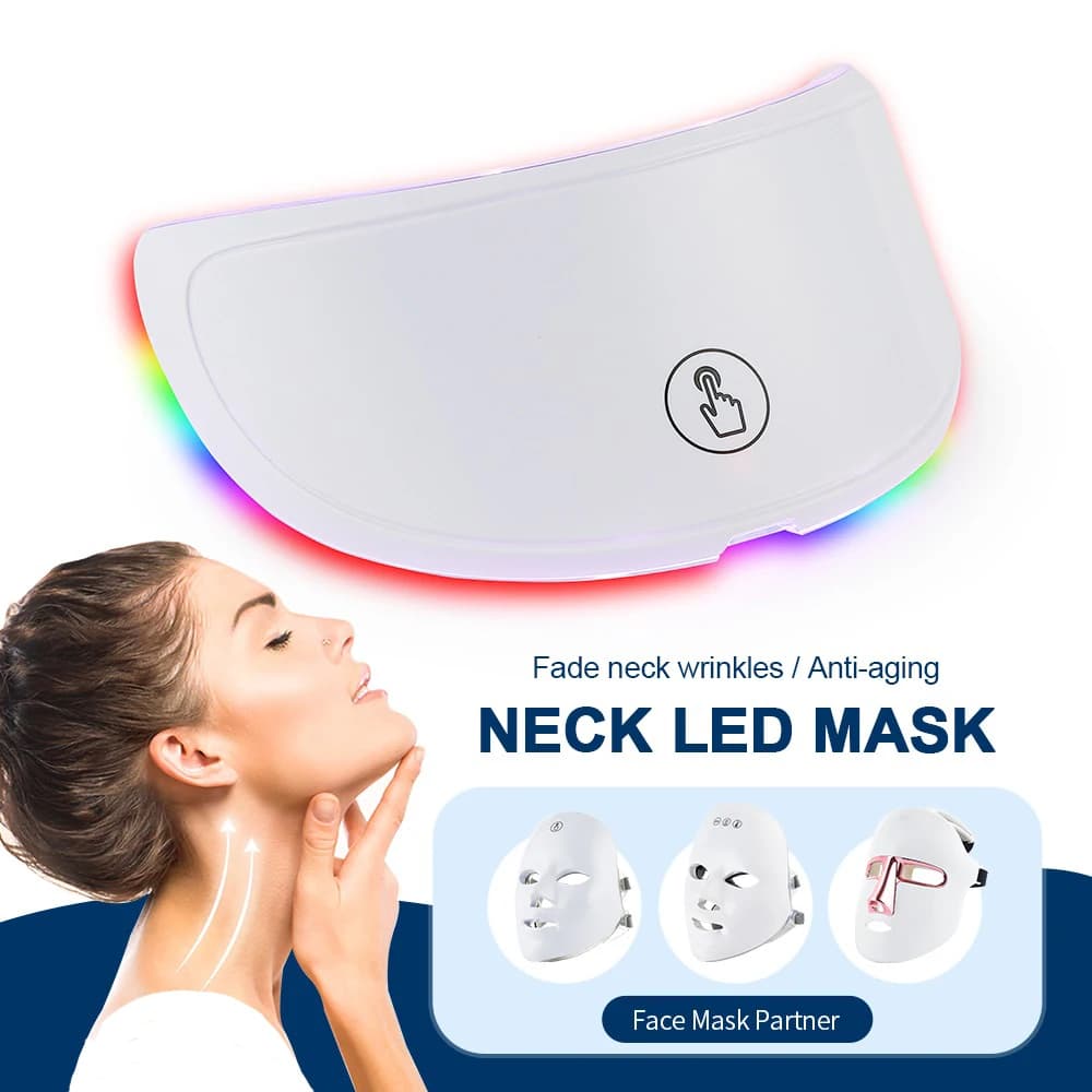 جهاز تجميل الوجه اللاسلكي بتقنية LED بألوان 7، قناع تجديد وتضييق بشرة الوجه والعنق باستخدام الفوتون - 5