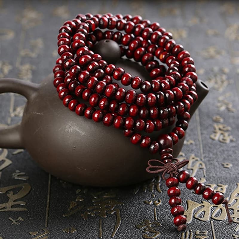 6/8mm Natural Sandalwood Buddhist Buddha Meditation Beads Bracelet For Women Men - 6