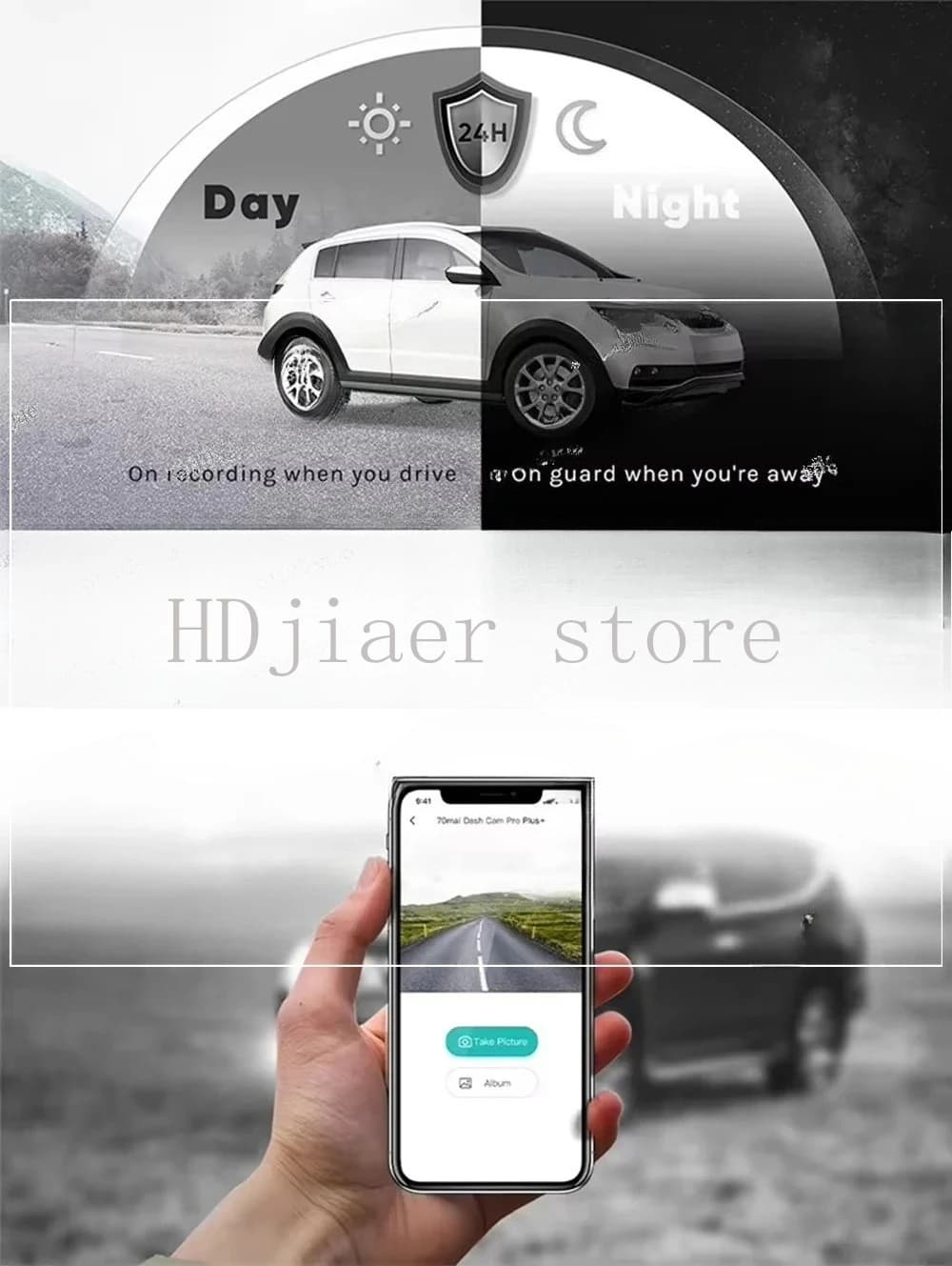 70mai A500S2 inch high-definition driving recorder video camera GPS 24-hour monitoring WiFi recorder Pro Plus 24-hour parking - 3