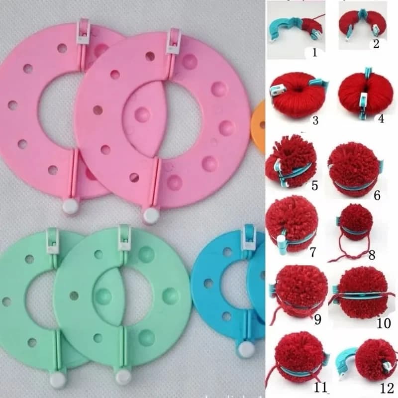 8 قطعة 4 أحجام زغب الكرة ويفر PomPom صانع الحياكة تلوح في الأفق عدة الاطفال كرة صوفية ويفر كرات صوفية لعبة لتقوم بها بنفسك كرات صوفية أداة مجموعة - 3