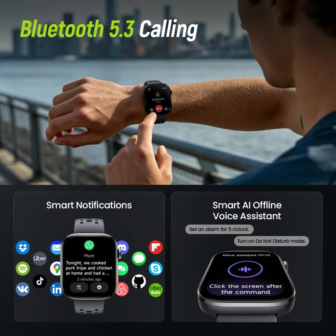 HAYLOU Watch Hyper Smartwatch 1.97" AMOLED Display Supports Dual-Band GPS Compass Offline Maps Message Reply Smart Watch 5ATM - 6