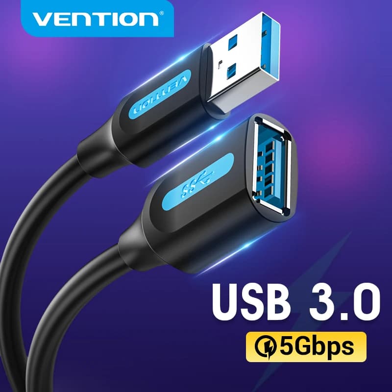 كابل تمديد USB 3.0 من Vention من ذكر إلى أنثى للتلفزيون الذكي وPS4 وXbox One والكمبيوتر الشخصي