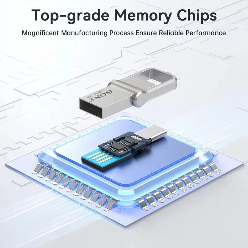 سوني ميتال ميني بن درايف يو اس بي تايب-سي او تي جي 2 تيرا بايت/1 تيرا بايت/512 جيجا بايت/256 جيجا بايت نقل فائق السرعة ذاكرة بحجم الجيب للهاتف - 3