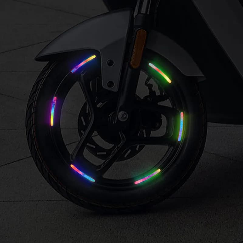 Anti-Collision Reflective Warning Stickers For Car Motorcycle, Bicycle Wheels, Seven-Color Laser Car Decoration Accessories - 5