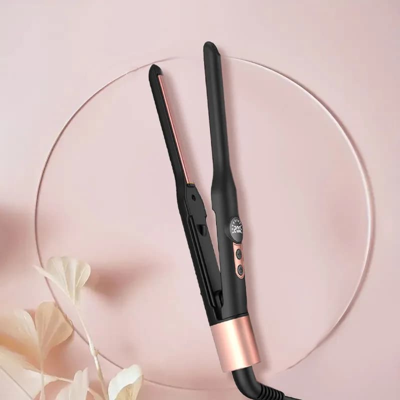Mini Flat Iron Hair Straightener 1/3 Inch Pencil Flat Iron for Women Portable Travel Straightener and Curler 2 in 1 - 5